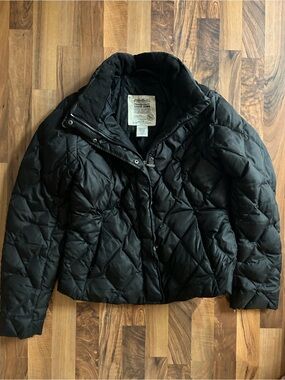 Eddie Bauer Goose Down Jacket Women’s Medium Black Puffer SEE PHOTOS Warm Coat